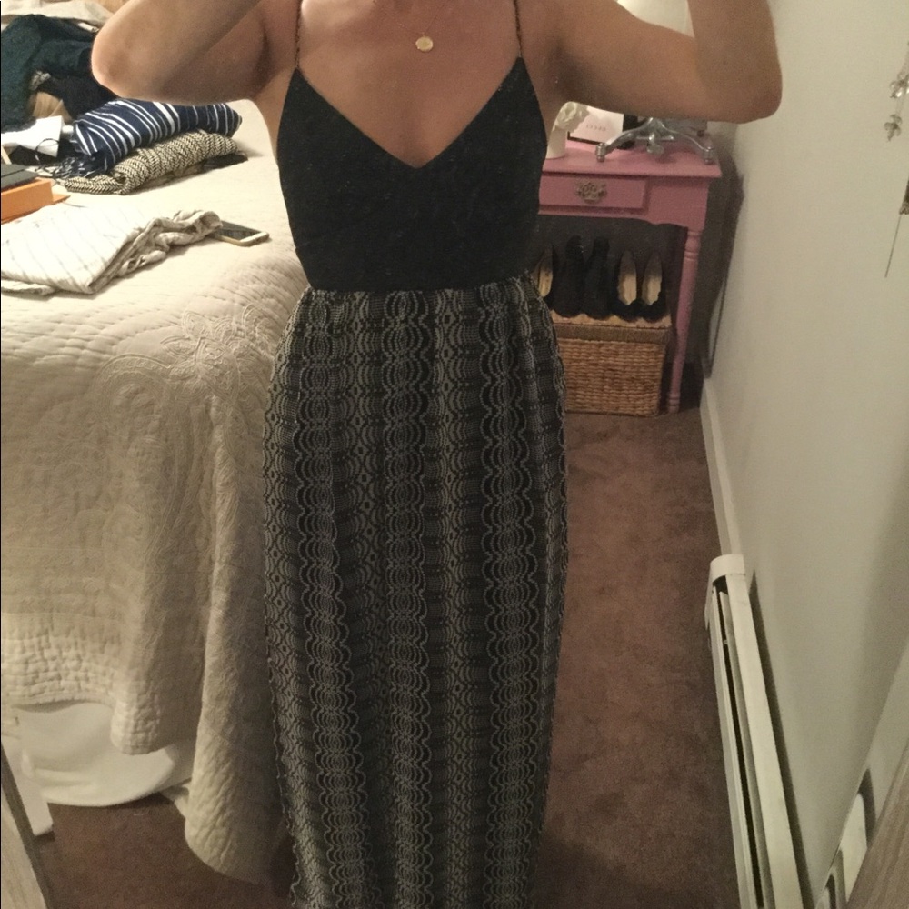 Charlie Jade leather and flowy dress